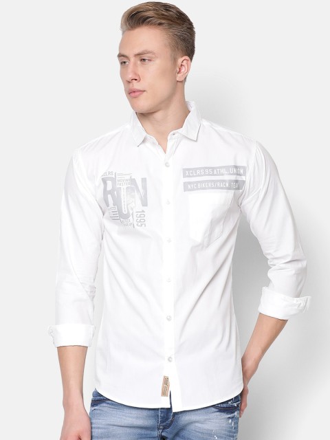 

V2 Value & Variety Men White Printed Casual Shirt