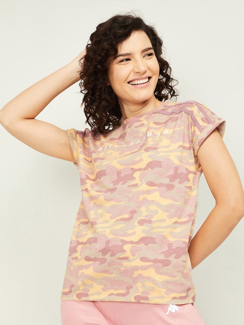 

Kappa Women Pink Camouflage Printed T-shirt
