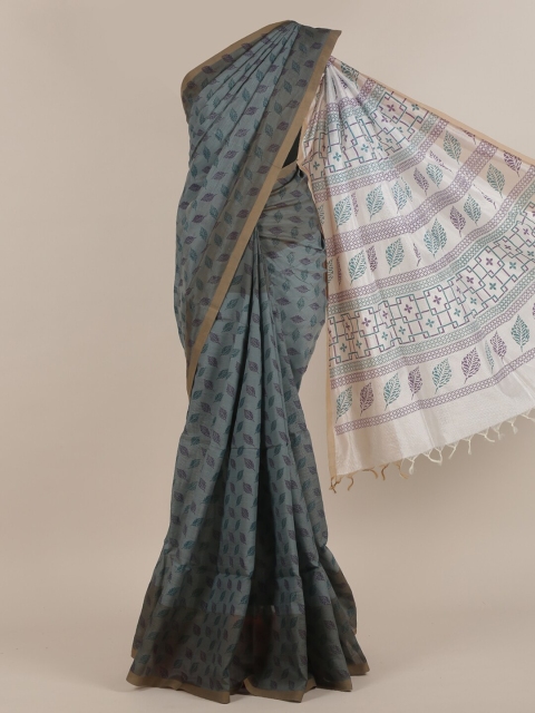 

Pothys Grey Ethnic Motifs Saree