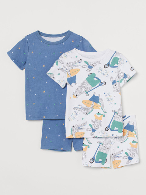 

H&M Boys White & Blue 2-Pack Jersey Pyjamas