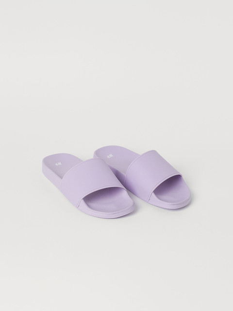 

H&M Men Purple Solid Pool Sliders