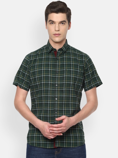

Van Heusen Sport Men Green Slim Fit Tartan Checks Checked Casual Shirt