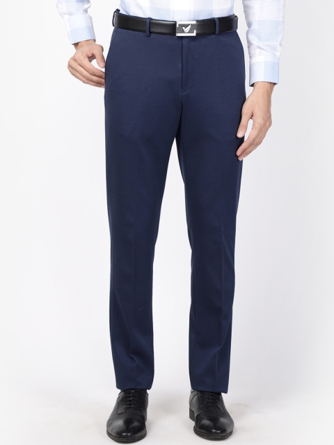 

Blackberrys Men Navy Blue Formal Trousers