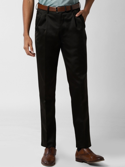 

Peter England Men Solid Black Formal Trousers