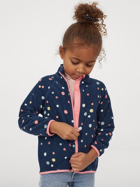 

H&M Girls Blue Patterned fleece jacket