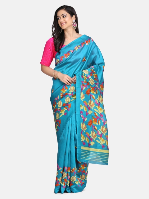 

Mirraw Green & Pink Ethnic Motifs Art Silk Saree