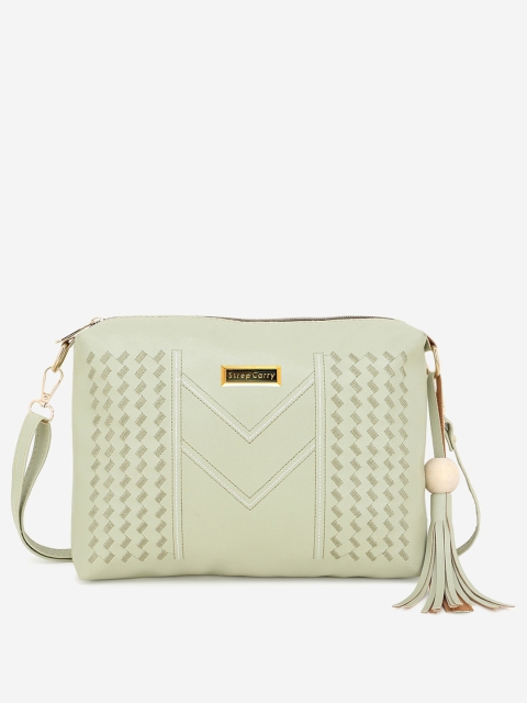 

Stropcarry Green Structured Sling Bag with Tasselled