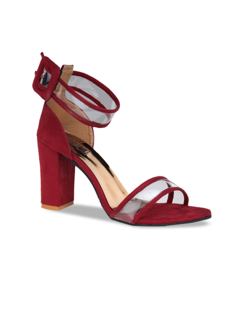 

LONDON STEPS Women Maroon Block Heels