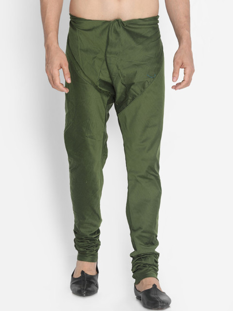

VASTRAMAY Men Green Solid Churidar
