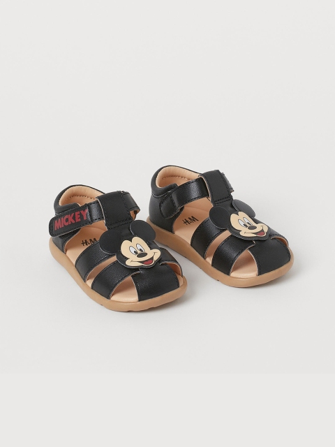 

H&M Girls Black Mickey Mouse Appliqued Sandals