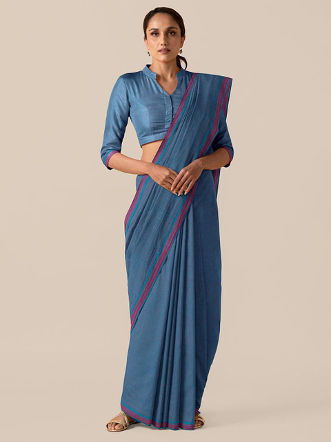 

Taneira Blue & Pink Pure Cotton Mangalagiri Saree