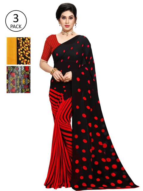 

KALINI Yellow & Red Floral Pack of 3 Saree