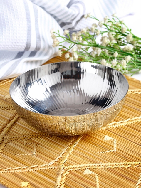 

ARTTDINOX Silver-Toned Stainless Steel Glossy Hammering Range Katori Bowl