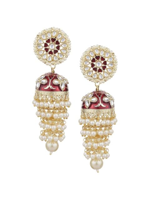 

Runjhun Maroon Contemporary Jhumkas Earrings