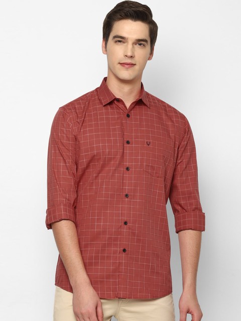 

Allen Solly Men Red Slim Fit Grid Tattersall Checked Casual Shirt