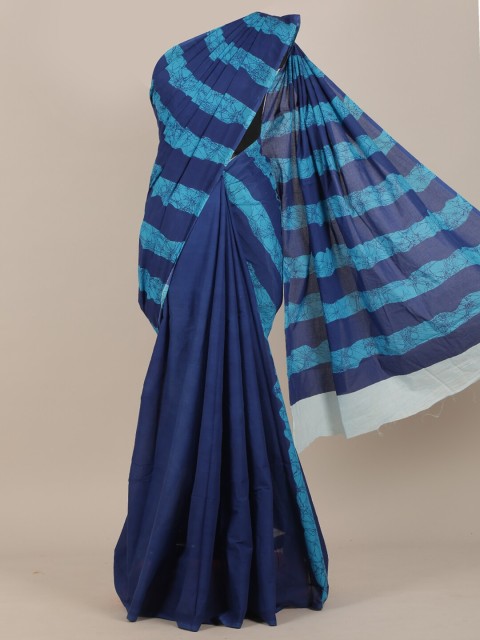 

Pothys Blue Striped Saree