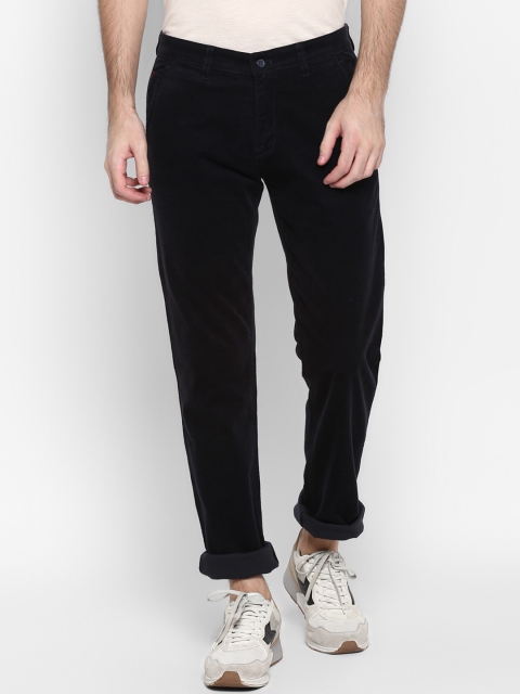 

Cantabil Men Navy Blue Straight Fit Regular Trousers