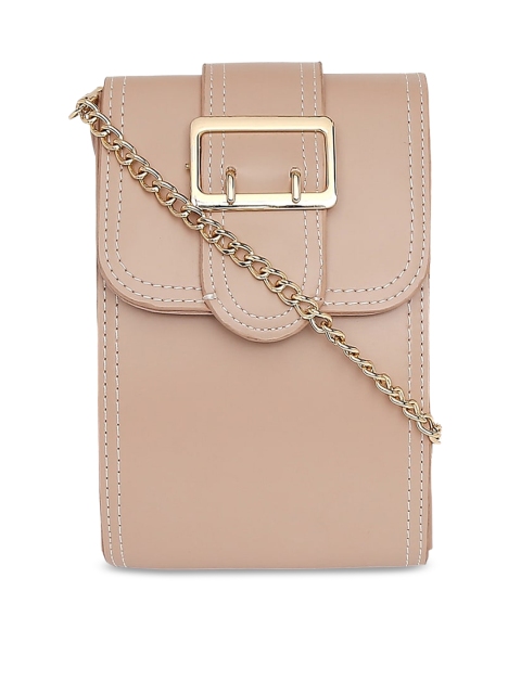 

People Beige PU Structured Sling Bag