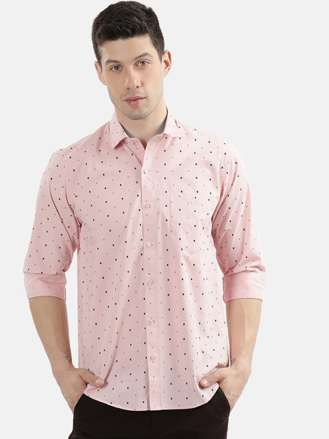 

V2 Value & Variety Men Pink Slim Fit Printed Casual Shirt