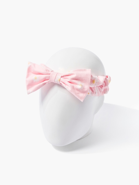 

FOREVER 21 Women Daisy Print Bow Headwrap, Pink