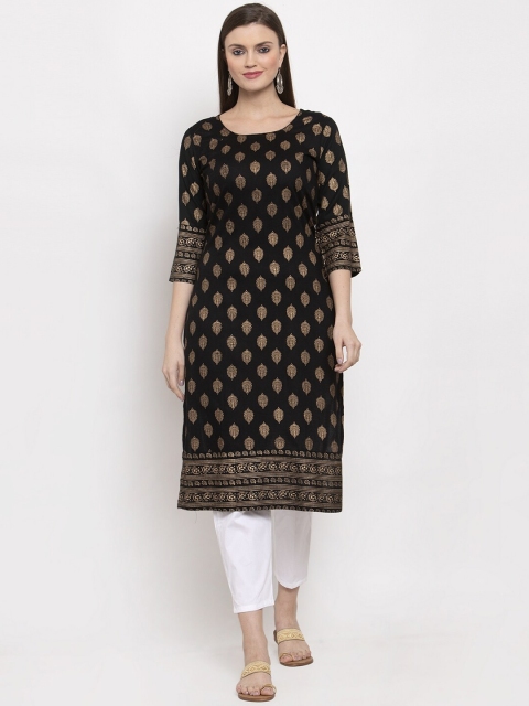 

Clora Creation Women Black Ethnic Motifs Kurta