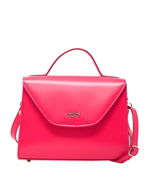 

tohl Women Pink Leather Structured Sling Bag