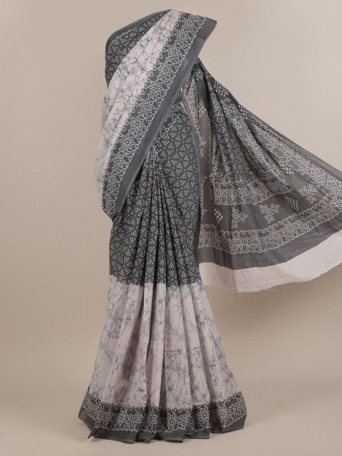 

Pothys Grey & White Printed Saree