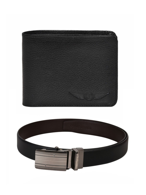 

CHRISTOPOLO Men Black Leather Accessory Gift Set