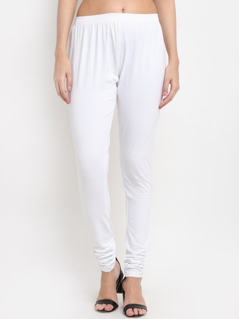 

NEUDIS Women White Solid Churidar