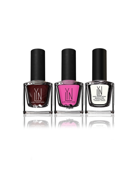 

LYN LIVE YOUR NOW Set of 3 Nail Polish PINK SKATE + LETS TOAST + MIRACLE TRIO, Brown