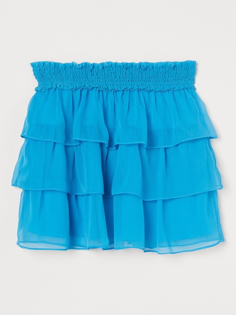 

H&M Women Blue Tiered Chiffon Skirt
