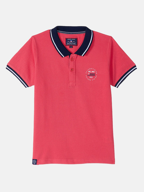 

Monte Carlo Boys Pink Cotton Blend Polo Collar T-shirt