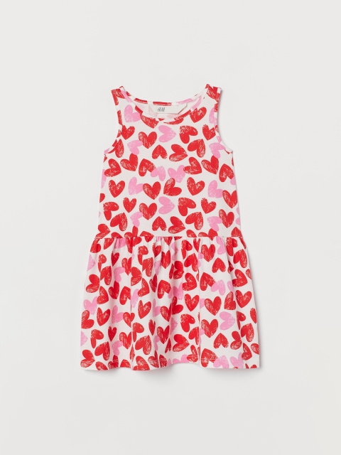

H&M Girls Red Patterned jersey dress