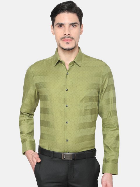 

J Hampstead Men Olive Green Slim Fit Casual Shirt