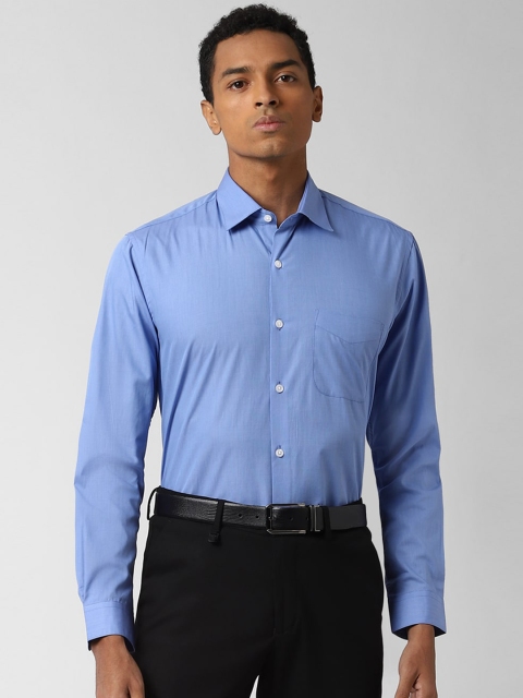 

Peter England Elite Men Blue Cotton Formal Shirt