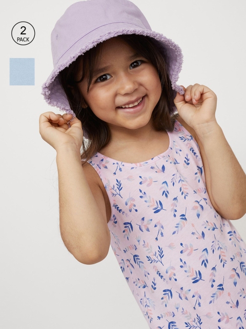 

H&M Girls Purple & Blue 2-pack printed dresses