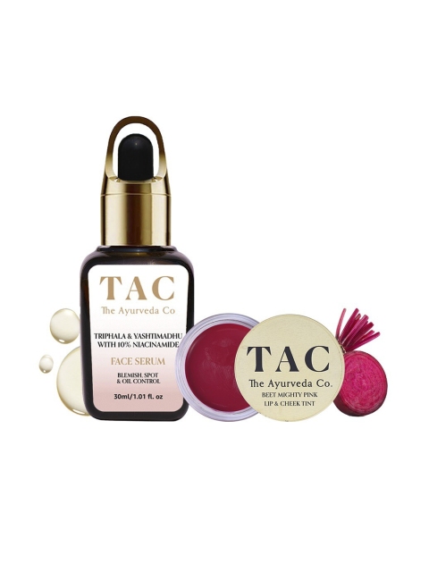 

TAC - The Ayurveda Co. 10% Niacinamide Serum, Beetroot Lip & Cheek Tint with Shea Butter, Maroon