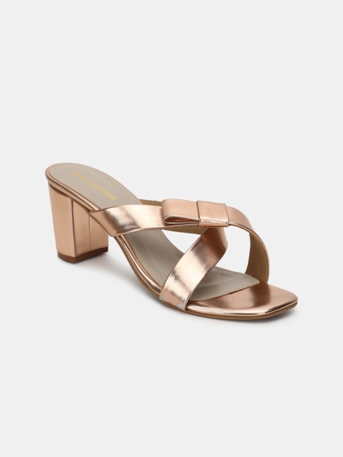 

shoexpress Rose Gold PU Block Sandals
