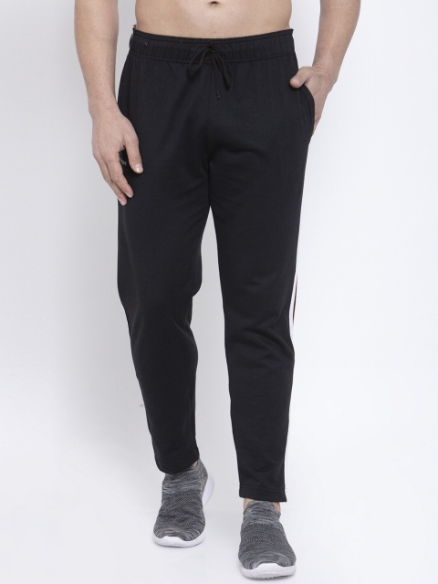

NEUDIS Men Black Solid Cotton Slim Fit Track Pants