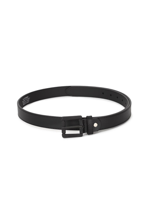 

Peter England Men Black Textured PU Belt