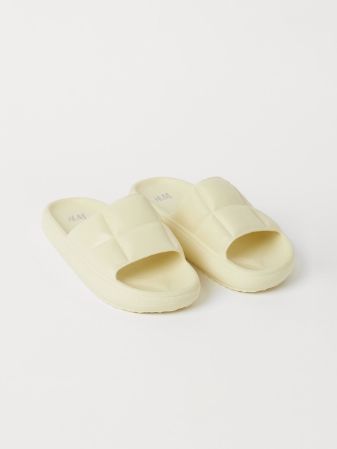 

H&M Women Yellow Quilted Pool Shoes