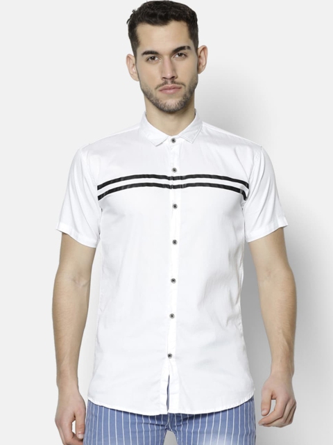 

V2 Value & Variety Men White Horizontal Stripes Striped Casual Shirt