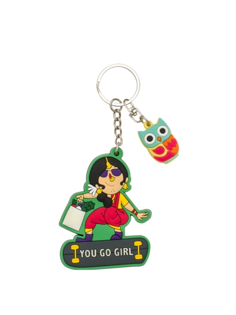 

Chumbak Multicolor You Go Gulabo Keychain, Green