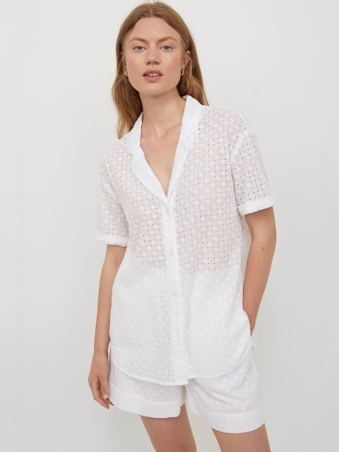 

H&M Women White Resort Shirt