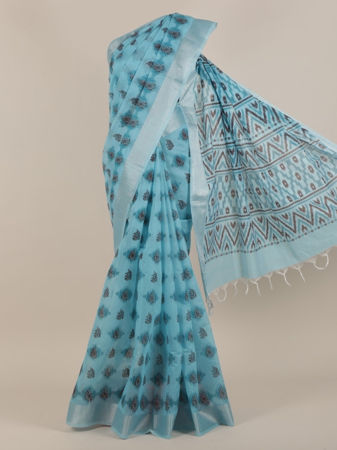 

Pothys Blue Ethnic Motifs Saree