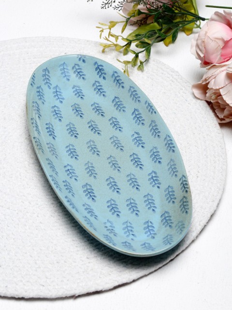 

Fabindia Blue & 1 Pieces Mudrita Handpainted Ceramic Matte Plate