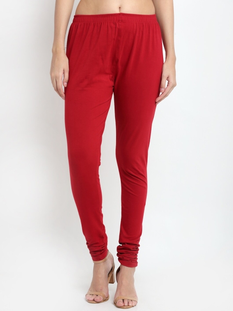 

NEUDIS Women Maroon Solid Lycra Cotton Churidar