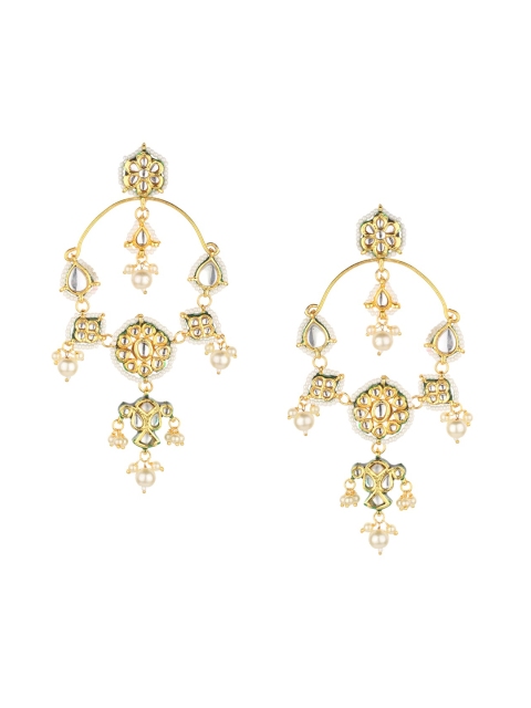 

Runjhun Gold-Toned Contemporary Drop Earrings
