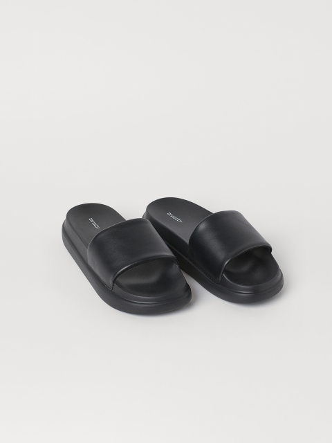 

H&M Women Black Platform Pool Shoes