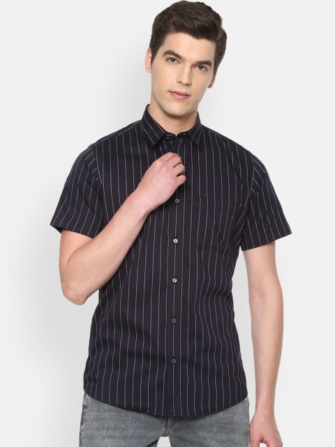 

Van Heusen Sport Men Black Slim Fit Striped Casual Shirt